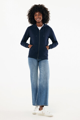 IQONIQ Abisko Zip-Kapuzenpullover aus recycelter Baumwolle navy blau bedrucken, Art.-Nr. T9600.002.S
