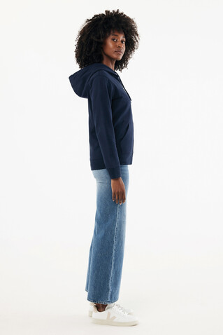 IQONIQ Abisko Zip-Kapuzenpullover aus recycelter Baumwolle navy blau bedrucken, Art.-Nr. T9600.002.S