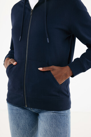 IQONIQ Abisko Zip-Kapuzenpullover aus recycelter Baumwolle navy blau bedrucken, Art.-Nr. T9600.002.S