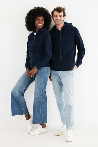 IQONIQ Abisko Zip-Kapuzenpullover aus recycelter Baumwolle navy blau bedrucken, Art.-Nr. T9600.002.S