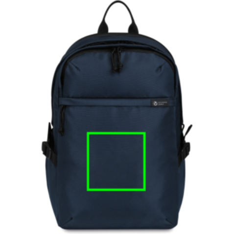 Renew AWARE™ rPET 15'' Laptop-Rucksack navy blau bedrucken, Art.-Nr. 100806-410