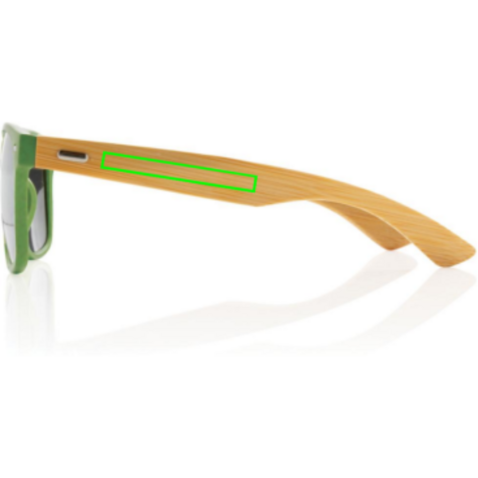 Sonnenbrille aus Bambus und RCS recyceltem Kunststoff grün bedrucken, Art.-Nr. P453.977 Sonnenbrille aus Bambus und RCS recyceltem Kunststoff grün bedrucken, Art.-Nr. P453.977