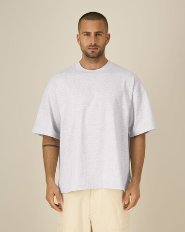 Asher - Das schwere Boxy Unisex-T-Shirt - Cool Heather Grey - L bedrucken, Art.-Nr. STTU078C1461L