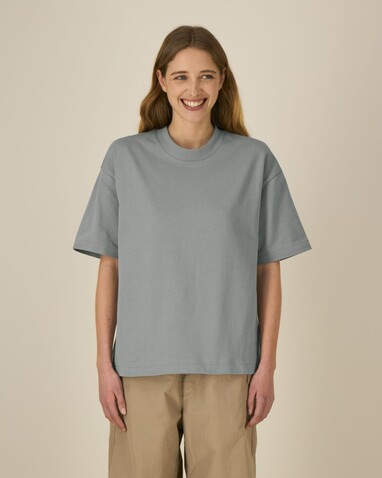 Asher - Das schwere Boxy Unisex-T-Shirt - Misty Grey - M bedrucken, Art.-Nr. STTU078C1381M