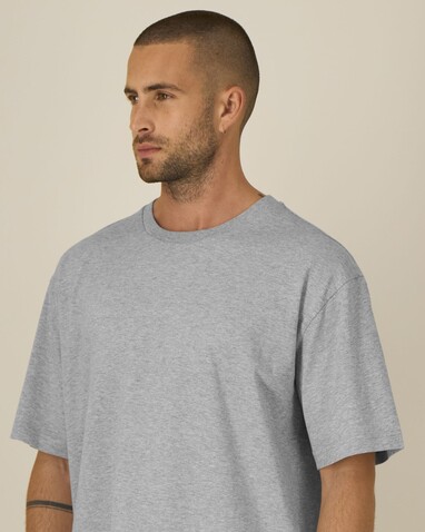 Breezer - Das Relaxed Unisex-T-Shirt - Heather Grey - XXL bedrucken, Art.-Nr. STTU964C2502X