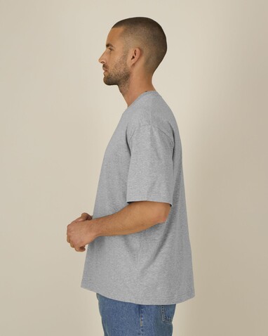 Breezer - Das Relaxed Unisex-T-Shirt - Heather Grey - XXL bedrucken, Art.-Nr. STTU964C2502X