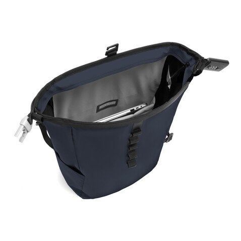 Urban wasserabweisender Anti-Diebstahl Rucksack navy blau, schwarz bedrucken, Art.-Nr. P706.2825 Urban wasserabweisender Anti-Diebstahl Rucksack navy blau, schwarz bedrucken, Art.-Nr. P706.2825