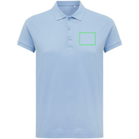 IQONIQ Yosemite Damen Piqué-Poloshirt aus rec. Baumwolle sky blue bedrucken, Art.-Nr. T4200.022.S
