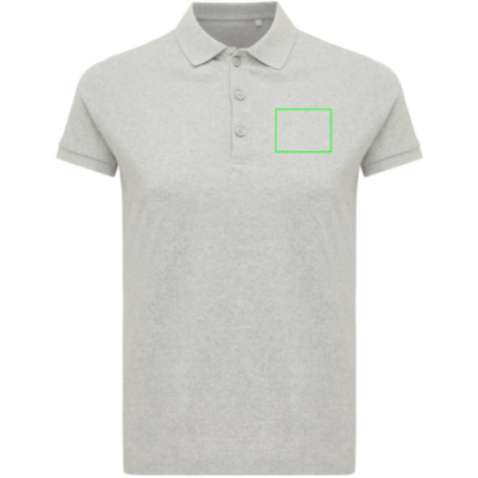 IQONIQ Yosemite Damen Piqué-Poloshirt aus rec. Baumwolle heather grey bedrucken, Art.-Nr. T4200.013.XXXL