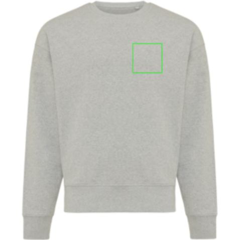 IQONIQ Kruger Relax-Rundhals-Sweater aus recycelt. Baumwolle heather grey bedrucken, Art.-Nr. T9302.013.XS IQONIQ Kruger Relax-Rundhals-Sweater aus recycelt. Baumwolle heather grey bedrucken, Art.-Nr. T9302.013.XS
