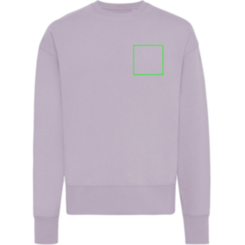 IQONIQ Kruger Relax-Rundhals-Sweater aus recycelt. Baumwolle lavender bedrucken, Art.-Nr. T9302.011.XXXL