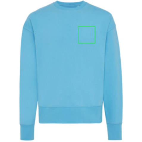IQONIQ Kruger Relax-Rundhals-Sweater aus recycelt. Baumwolle tranquil blue bedrucken, Art.-Nr. T9302.010.L