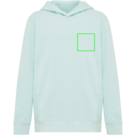 IQONIQ Yengo KidsHoodie mit Seitentaschen aus rec. Baumwolle crushed mint bedrucken, Art.-Nr. T6404.037.78
