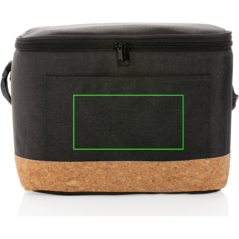 Impact AWARE™ XL RPET Two-Tone Kühltasche mit Korkdetail schwarz bedrucken, Art.-Nr. P422.351