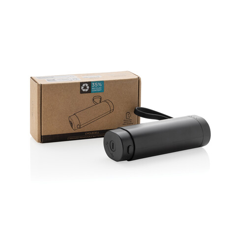 CycleCell 5000mah Powerbank mit herausnehmbarer Batterie schwarz bedrucken, Art.-Nr. P322.5301 CycleCell 5000mah Powerbank mit herausnehmbarer Batterie schwarz bedrucken, Art.-Nr. P322.5301