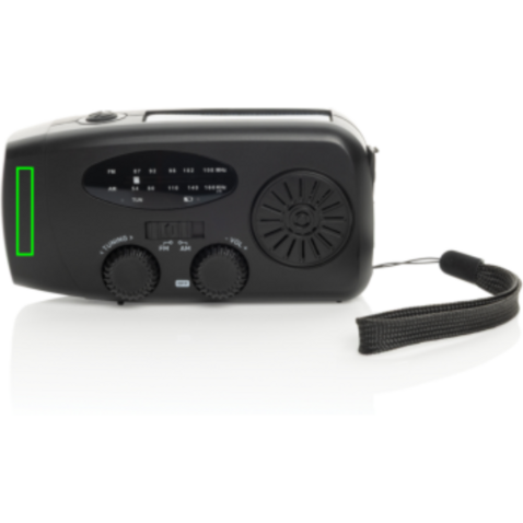 RescueWave Notfallradio aus RCS recyceltem Kunststoff schwarz bedrucken, Art.-Nr. P326.4301 RescueWave Notfallradio aus RCS recyceltem Kunststoff schwarz bedrucken, Art.-Nr. P326.4301