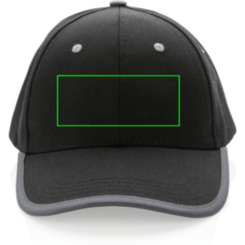 Impact AWARE™ 280gr Brushed rCotton 6 Panel Kontrast-Cap schwarz bedrucken, Art.-Nr. P453.361 Impact AWARE™ 280gr Brushed rCotton 6 Panel Kontrast-Cap schwarz bedrucken, Art.-Nr. P453.361
