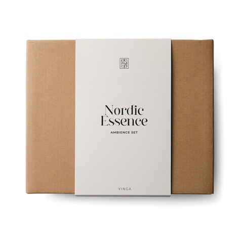 VINGA Nordic Essence Ambiente-Set off white, dunkelbraun bedrucken, Art.-Nr. V2620619 VINGA Nordic Essence Ambiente-Set off white, dunkelbraun bedrucken, Art.-Nr. V2620619