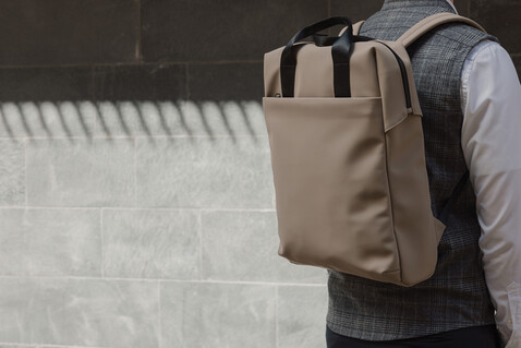 VINGA Baltimore RCS Tote Rucksack greige bedrucken, Art.-Nr. V7050019