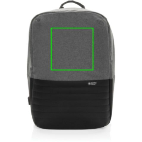 Swiss Peak AWARE™ Anti-Theft-RFID 15.6"-Laptop-Rucksack grau bedrucken, Art.-Nr. P763.132