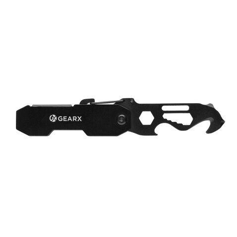 Gear X faltbares EDC-Werkzeug mit Karabinerhaken schwarz bedrucken, Art.-Nr. P221.2701 Gear X faltbares EDC-Werkzeug mit Karabinerhaken schwarz bedrucken, Art.-Nr. P221.2701