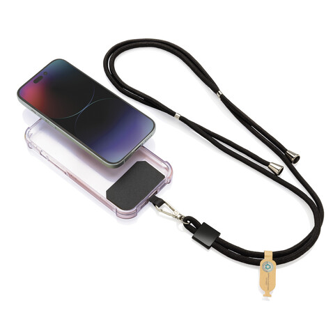 CarryLoop verstellbares Handyband aus RCS rec. PET schwarz bedrucken, Art.-Nr. P302.8101 CarryLoop verstellbares Handyband aus RCS rec. PET schwarz bedrucken, Art.-Nr. P302.8101