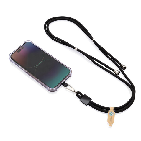 CarryLoop verstellbares Handyband aus RCS rec. PET schwarz bedrucken, Art.-Nr. P302.8101 CarryLoop verstellbares Handyband aus RCS rec. PET schwarz bedrucken, Art.-Nr. P302.8101