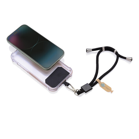 CarryLoop verstellbares Handy-Handgelenksband aus RCS rPET schwarz bedrucken, Art.-Nr. P302.8401 CarryLoop verstellbares Handy-Handgelenksband aus RCS rPET schwarz bedrucken, Art.-Nr. P302.8401