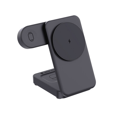 Urban Vitamin Arcadia 15W 3in1 Magnet-Charger aus RCS rABS schwarz bedrucken, Art.-Nr. P309.5101 Urban Vitamin Arcadia 15W 3in1 Magnet-Charger aus RCS rABS schwarz bedrucken, Art.-Nr. P309.5101