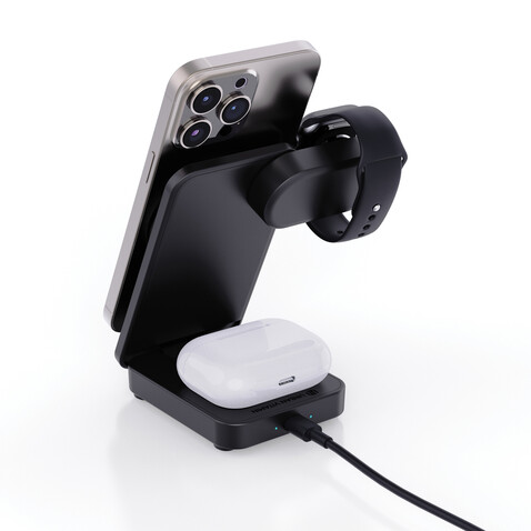 Urban Vitamin Arcadia 15W 3in1 Magnet-Charger aus RCS rABS schwarz bedrucken, Art.-Nr. P309.5101 Urban Vitamin Arcadia 15W 3in1 Magnet-Charger aus RCS rABS schwarz bedrucken, Art.-Nr. P309.5101