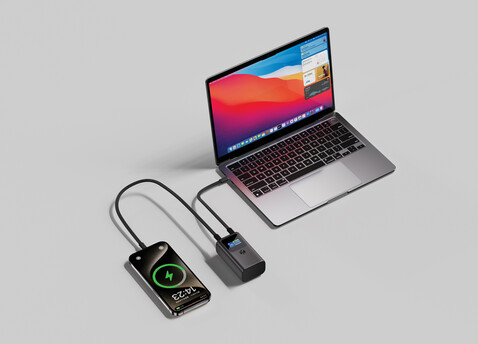 Urban Vitamin Campbell 55W 10.000mAh Pocket-Powerbank grau bedrucken, Art.-Nr. P322.7602