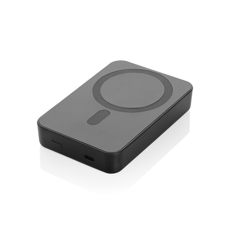 Amporia 10.000mAh magnetische Powerbank aus RCS rec. ABS schwarz bedrucken, Art.-Nr. P322.8901