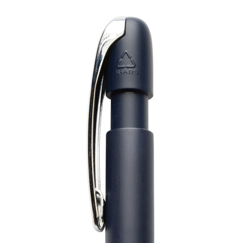 Glide GRS-zertifizierter rABS Stift mit Metallclip navy blau bedrucken, Art.-Nr. P611.3925 Glide GRS-zertifizierter rABS Stift mit Metallclip navy blau bedrucken, Art.-Nr. P611.3925