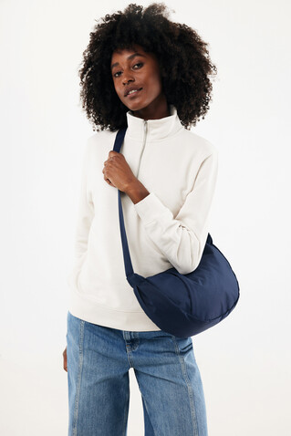 Crescent XL AWARE™ RPET Half-Moon Sling Tasche navy blau bedrucken, Art.-Nr. P763.5125