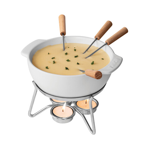 BOSKA Käse-Fondue Set Party - 750ml weiß bedrucken, Art.-Nr. RB853548 BOSKA Käse-Fondue Set Party - 750ml weiß bedrucken, Art.-Nr. RB853548