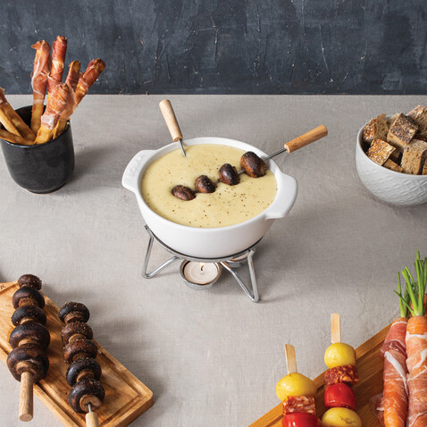 BOSKA Käse-Fondue Set Party - 750ml weiß bedrucken, Art.-Nr. RB853548 BOSKA Käse-Fondue Set Party - 750ml weiß bedrucken, Art.-Nr. RB853548