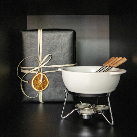 BOSKA Käse-Fondue Set Party - 750ml weiß bedrucken, Art.-Nr. RB853548 BOSKA Käse-Fondue Set Party - 750ml weiß bedrucken, Art.-Nr. RB853548