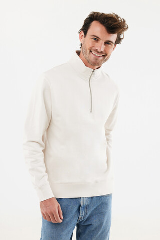 IQONIQ Elgon Quarter-Zip-Sweater aus rec. Baumwolle ivory white bedrucken, Art.-Nr. T9601.040.XXXL