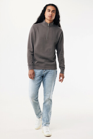 IQONIQ Elgon Quarter-Zip-Sweater aus rec. Baumwolle anthrazit bedrucken, Art.-Nr. T9601.019.L