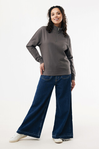 IQONIQ Elgon Quarter-Zip-Sweater aus rec. Baumwolle anthrazit bedrucken, Art.-Nr. T9601.019.L