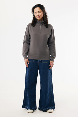 IQONIQ Elgon Quarter-Zip-Sweater aus rec. Baumwolle anthrazit bedrucken, Art.-Nr. T9601.019.L