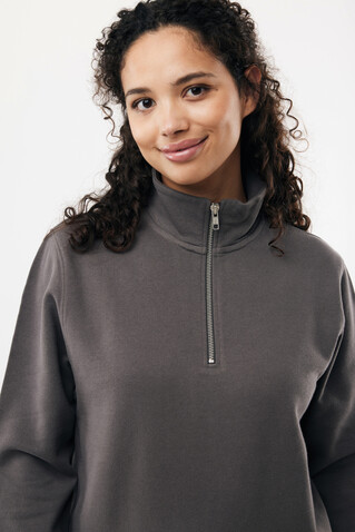 IQONIQ Elgon Quarter-Zip-Sweater aus rec. Baumwolle anthrazit bedrucken, Art.-Nr. T9601.019.L
