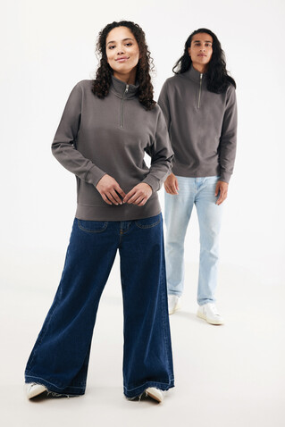 IQONIQ Elgon Quarter-Zip-Sweater aus rec. Baumwolle anthrazit bedrucken, Art.-Nr. T9601.019.L