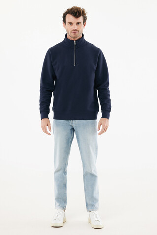 IQONIQ Elgon Quarter-Zip-Sweater aus rec. Baumwolle navy blau bedrucken, Art.-Nr. T9601.002.XXXL IQONIQ Elgon Quarter-Zip-Sweater aus rec. Baumwolle navy blau bedrucken, Art.-Nr. T9601.002.XXXL