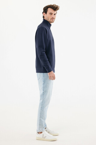 IQONIQ Elgon Quarter-Zip-Sweater aus rec. Baumwolle navy blau bedrucken, Art.-Nr. T9601.002.XXXL IQONIQ Elgon Quarter-Zip-Sweater aus rec. Baumwolle navy blau bedrucken, Art.-Nr. T9601.002.XXXL