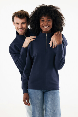 IQONIQ Elgon Quarter-Zip-Sweater aus rec. Baumwolle navy blau bedrucken, Art.-Nr. T9601.002.XXXL IQONIQ Elgon Quarter-Zip-Sweater aus rec. Baumwolle navy blau bedrucken, Art.-Nr. T9601.002.XXXL