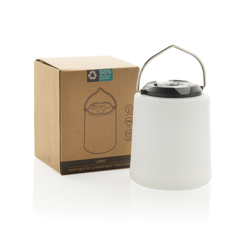 Limio tragbare wiederaufladbare Tischlampe aus RCS rec. ABS weiß bedrucken, Art.-Nr. P513.5003 Limio tragbare wiederaufladbare Tischlampe aus RCS rec. ABS weiß bedrucken, Art.-Nr. P513.5003