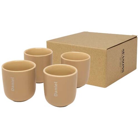 Male Espressotassen 4-teilig 90 ml, Oatmeal bedrucken, Art.-Nr. 11331707