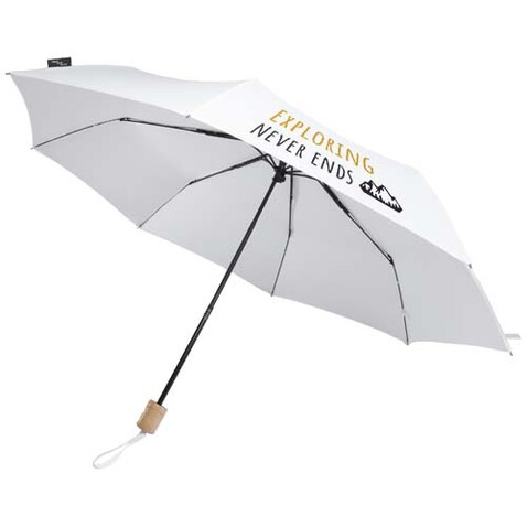 Dane 21" RPET Regenschirm, weiss bedrucken, Art.-Nr. 11350801