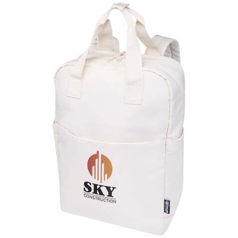 Trip 14" Aware™ Recycelter Laptop Rucksack 9 L, offwhite bedrucken, Art.-Nr. 12076202